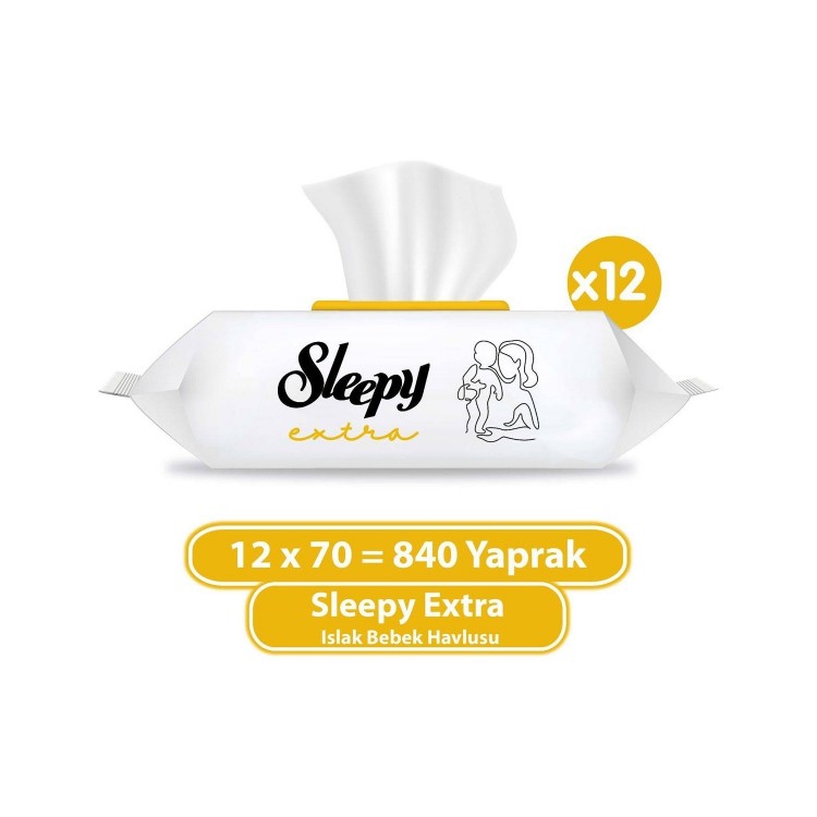 Sleepy Extra Islak Bebek Havlusu 12x70 (840 Yaprak)